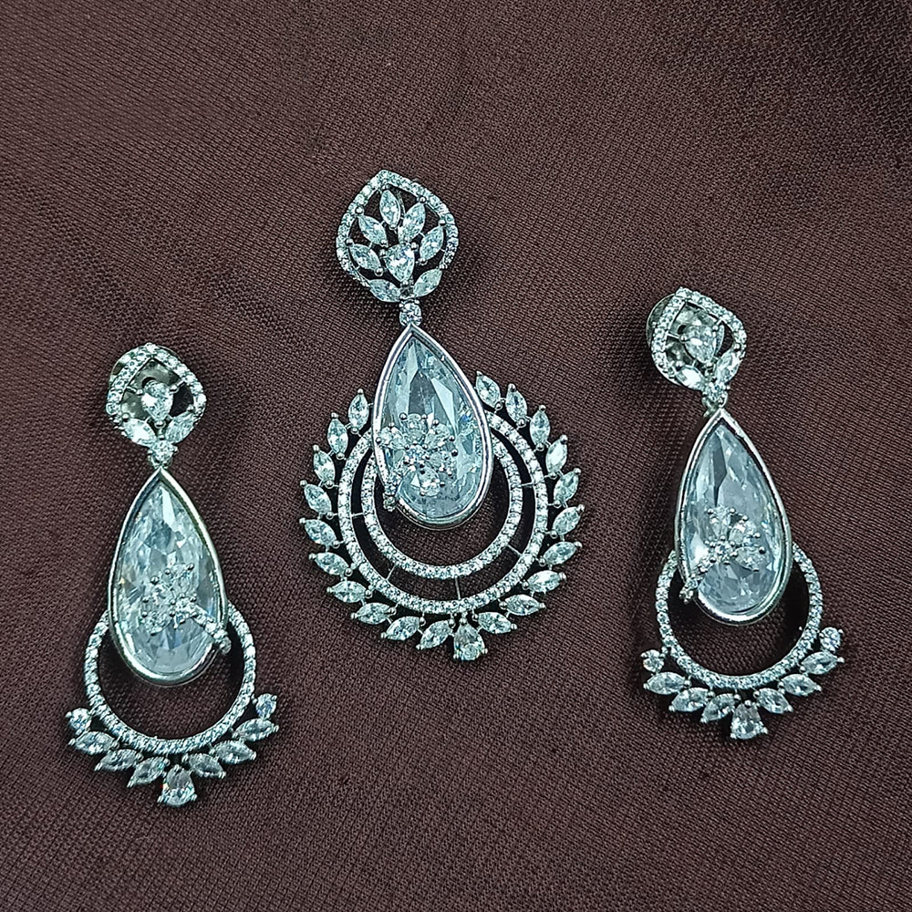 NAFJ Radiant Sparkle American Diamond Dangler Earrings