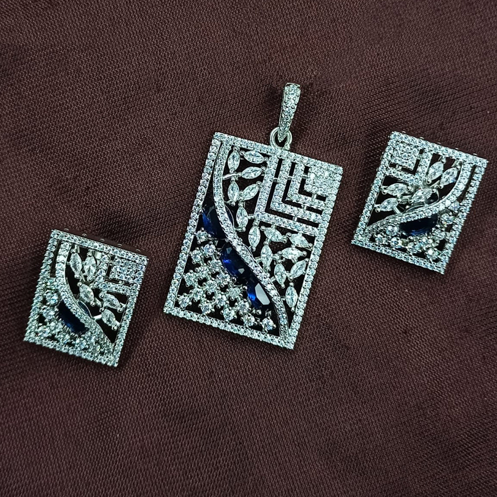 NAFJ Radiant Sparkle American Diamond Dangler Earrings