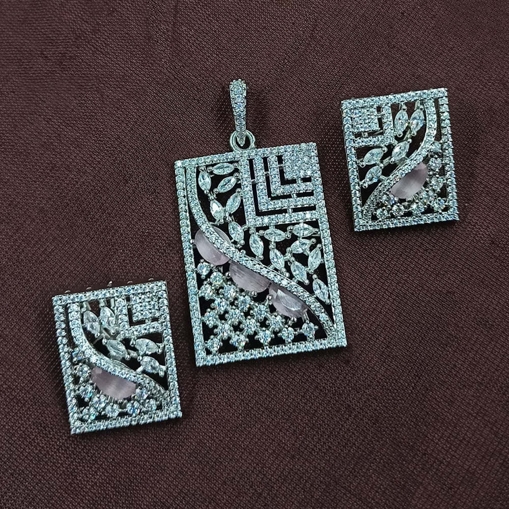 NAFJ Radiant Sparkle American Diamond Dangler Earrings