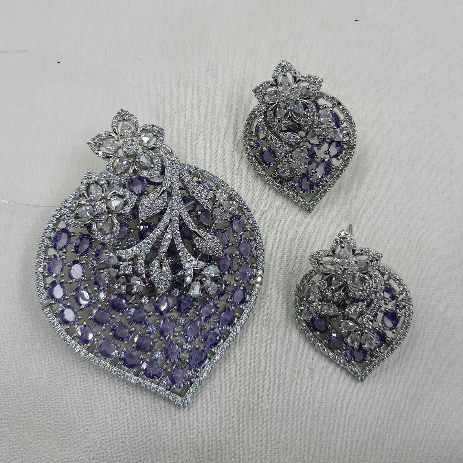 NAFJ Radiant Sparkle American Diamond Dangler Earrings