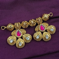 NAFJ Classic Mangalsutra Pota And Kundan Stone Pendant Set