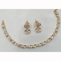 NAFJ Ethnic Style Polki Kundan And Austrian Stone Necklace Set