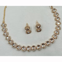 NAFJ Ethnic Style Polki Kundan And Austrian Stone Necklace Set