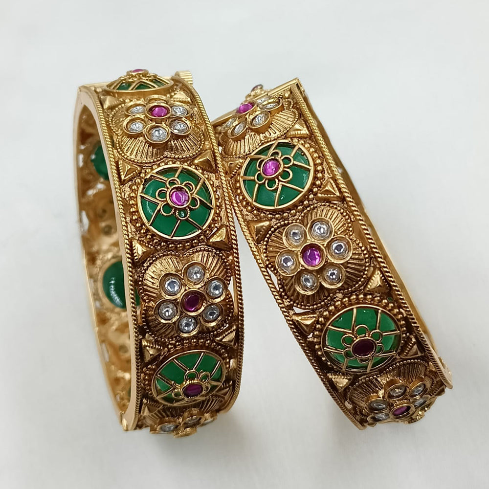 NAFJ Premium Pota Stone Openable Fashion Bangles Set
