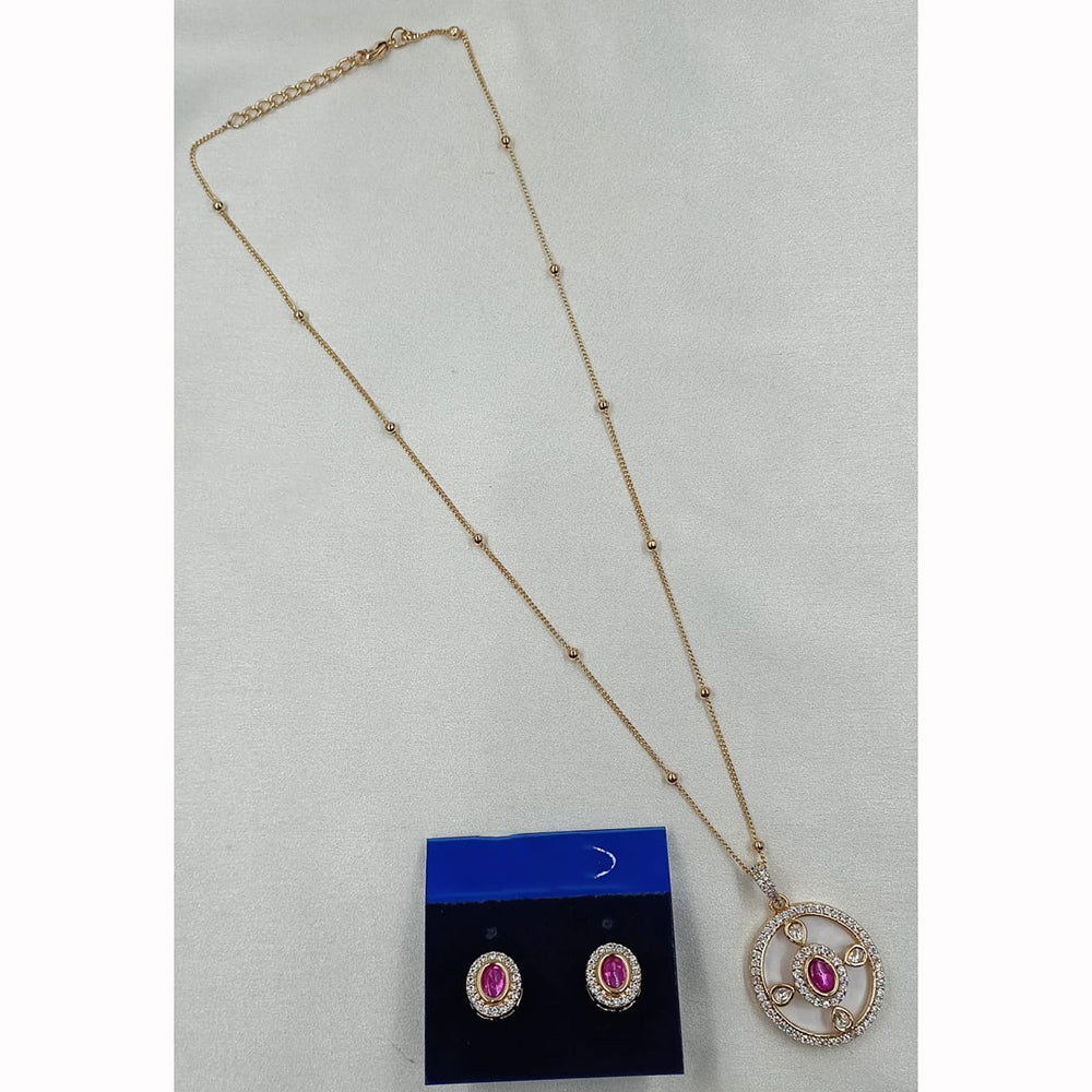 NAFJ Elegant Polki Kundan Stone Designer Pendant Set