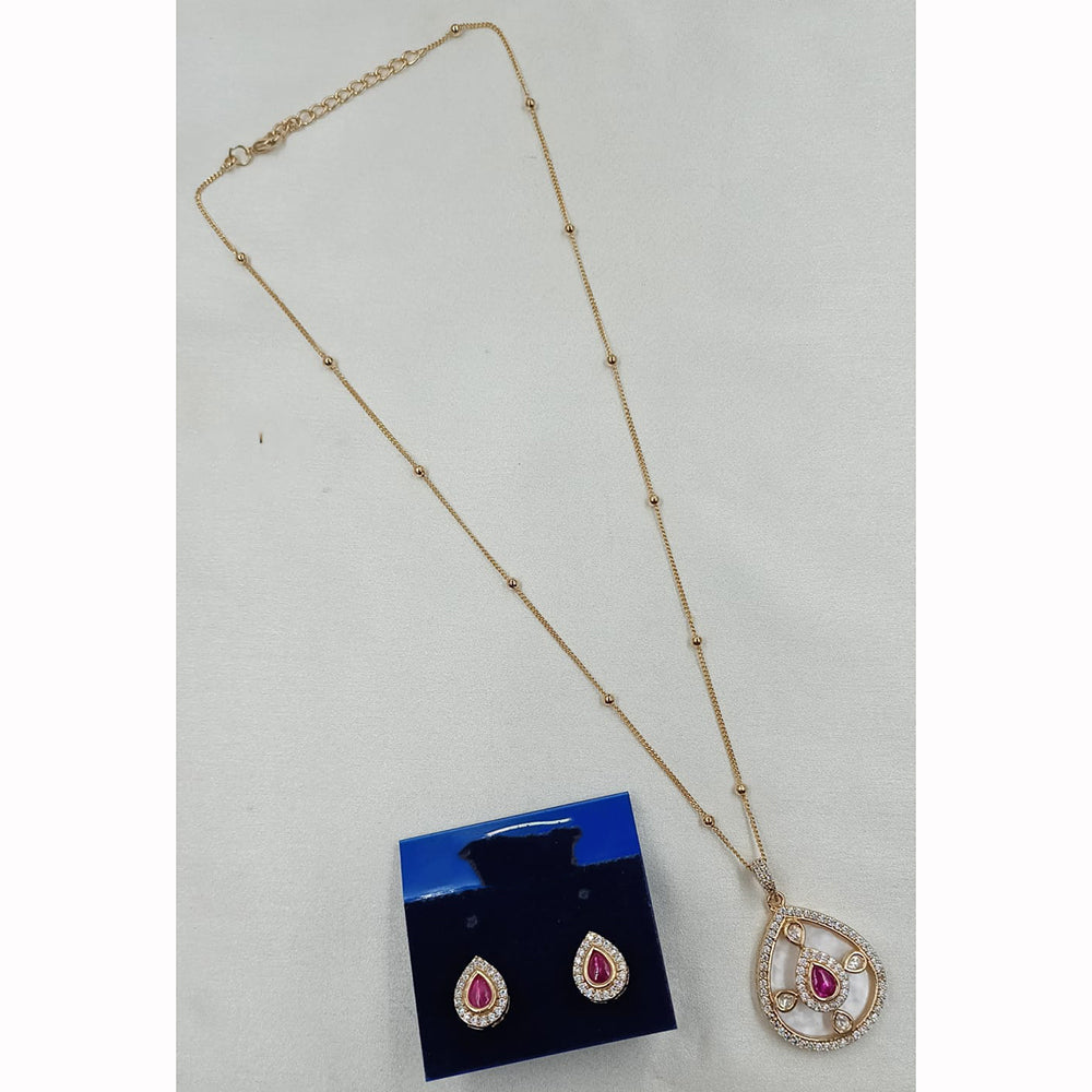 NAFJ Elegant Polki Kundan Stone Designer Pendant Set