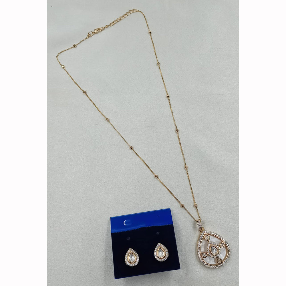 NAFJ Elegant Polki Kundan Stone Designer Pendant Set