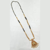 NAFJ Designer Black Pearl With Pota Stone Traditional Mangalsutra