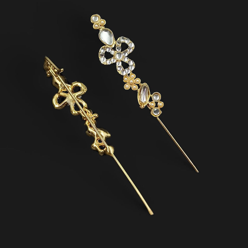 NAFJ Royal Look Kundan Stone Ethnic Earcuff Earrings