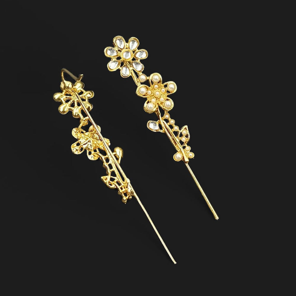 NAFJ Royal Look Kundan Stone Ethnic Earcuff Earrings