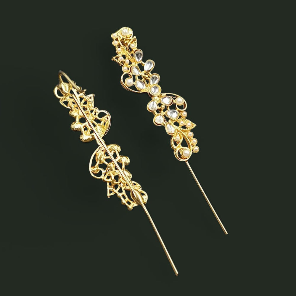 NAFJ Royal Look Kundan Stone Ethnic Earcuff Earrings