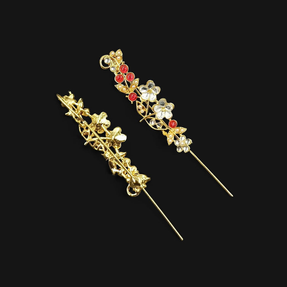 NAFJ Royal Look Kundan Stone Ethnic Earcuff Earrings