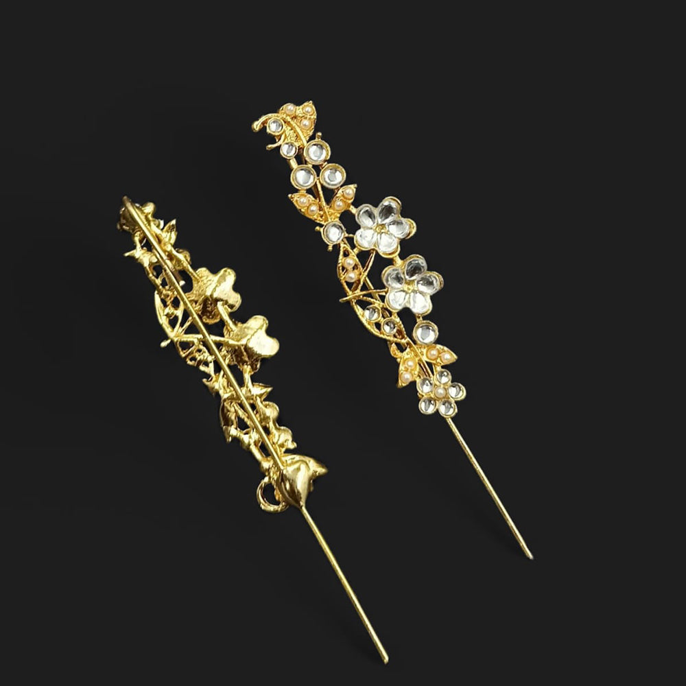 NAFJ Royal Look Kundan Stone Ethnic Earcuff Earrings