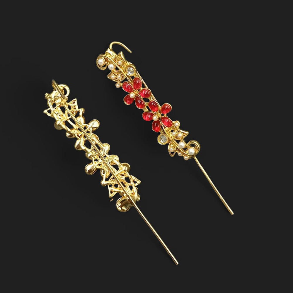 NAFJ Royal Look Kundan Stone Ethnic Earcuff Earrings