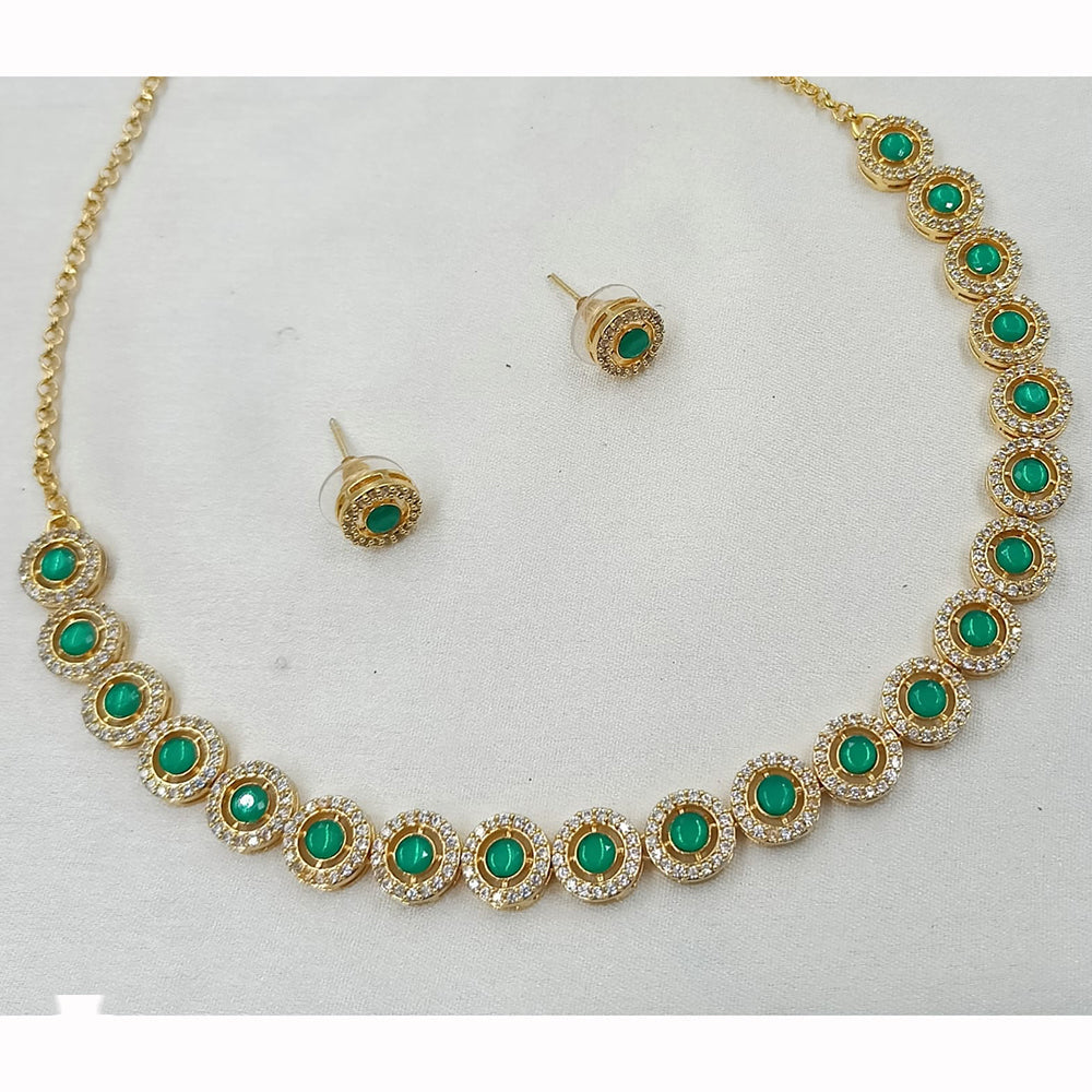 NAFJ Premium Austrian Stone And Pota Stone Necklace Set