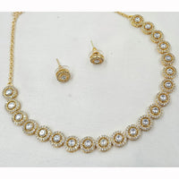 NAFJ Premium Austrian Stone And Pota Stone Necklace Set