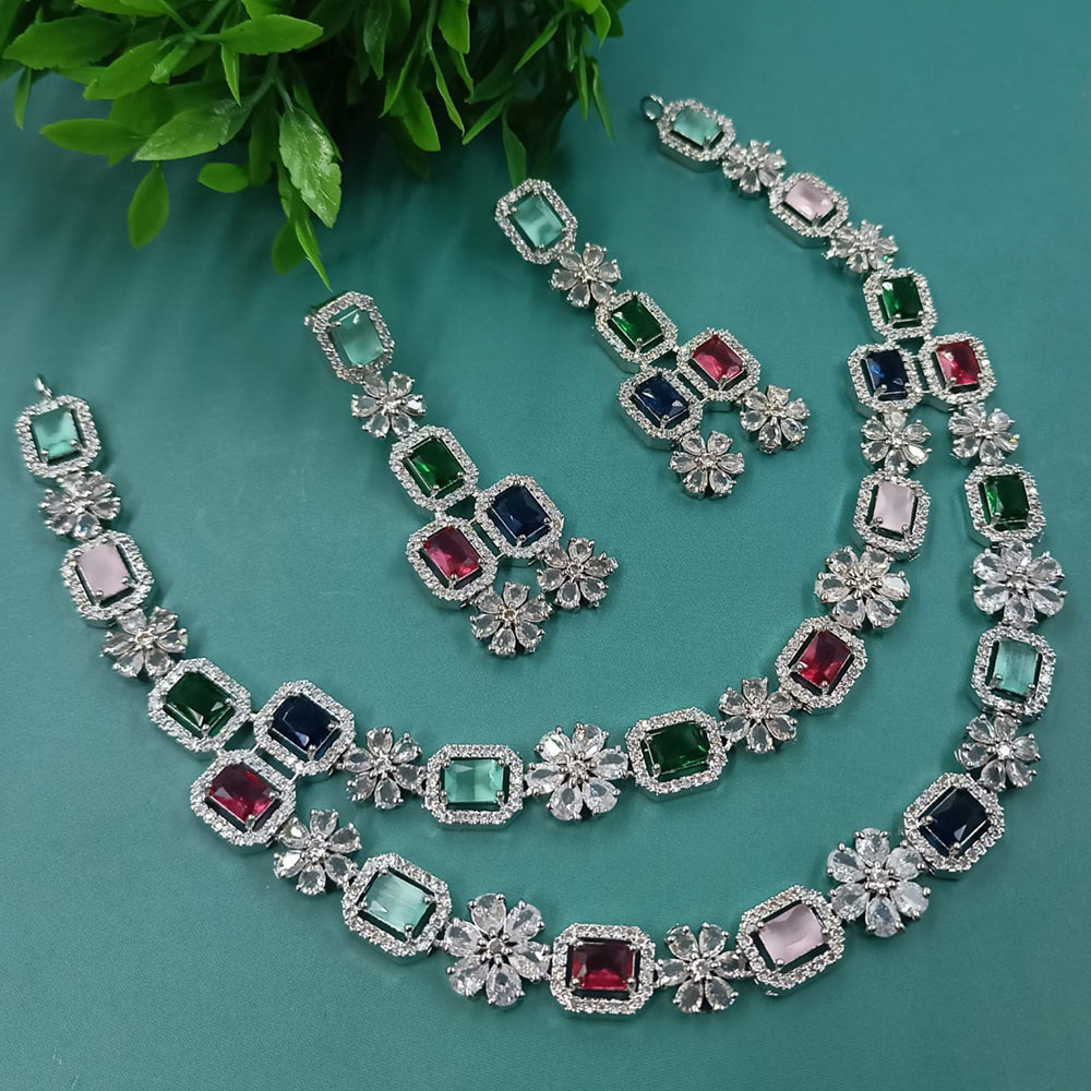 NAFJ Glamorous American Daimond Statement Necklace Set