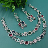 NAFJ Glamorous American Daimond Statement Necklace Set