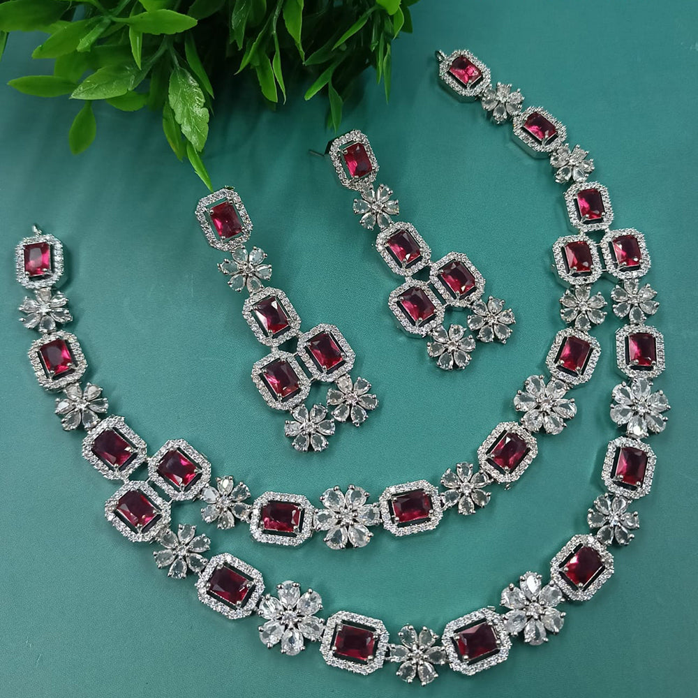 NAFJ Glamorous American Daimond Statement Necklace Set