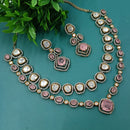 NAFJ Designer Polki Kundan With American Diamond Necklace Set