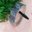 NAFJ Fashionable Rhodium Plated American Diamond Delicate Openable Bracelet