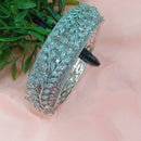 NAFJ Fashionable Rhodium Plated American Diamond Delicate Openable Bracelet