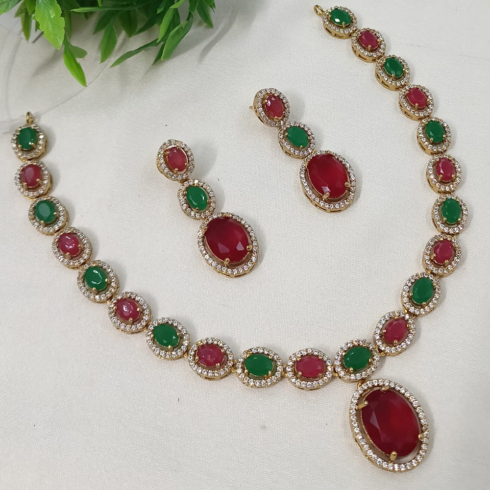 NAFJ Glamorous American Daimond Statement Necklace Set