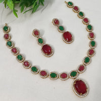 NAFJ Glamorous American Daimond Statement Necklace Set