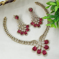 NAFJ Glamorous American Daimond Statement Necklace Set