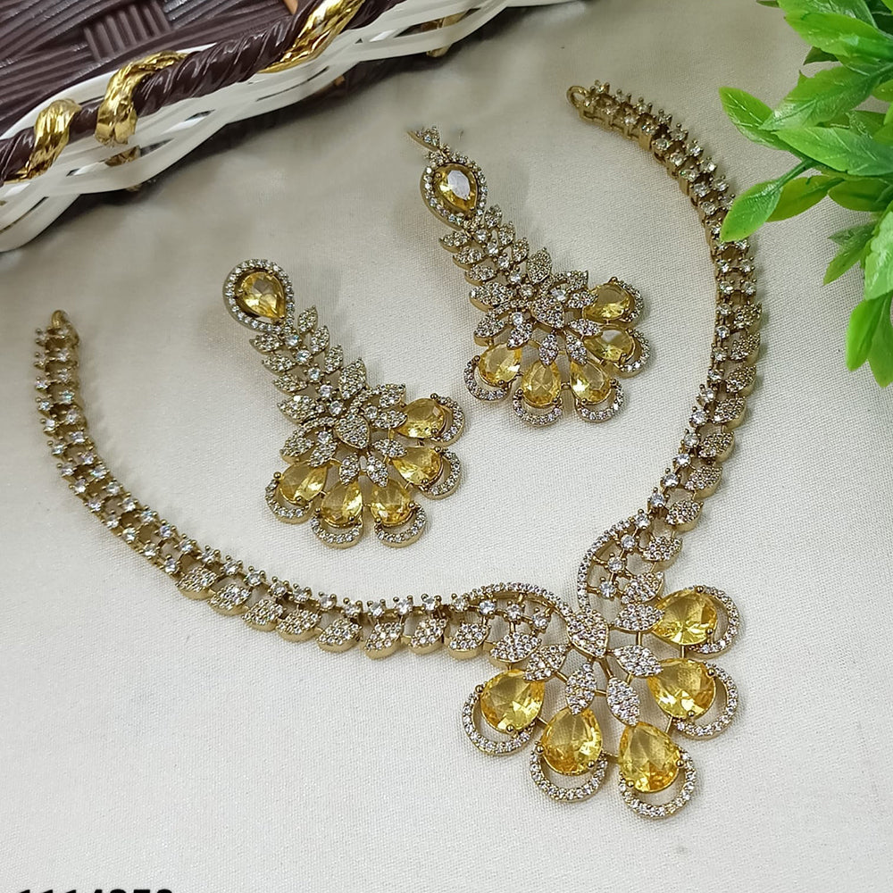 NAFJ Glamorous American Daimond Statement Necklace Set