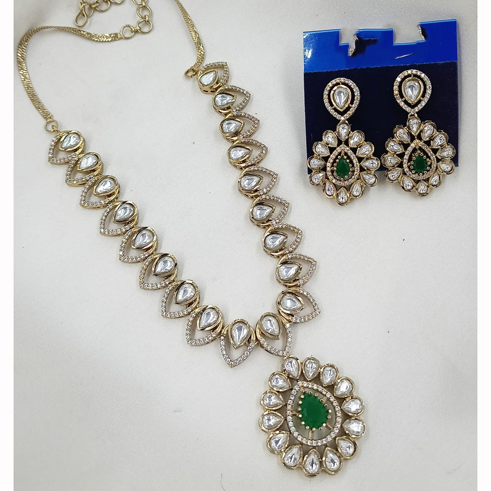 NAFJ Heritage Polki Kundan Stone Austrian Necklace Necklace Set