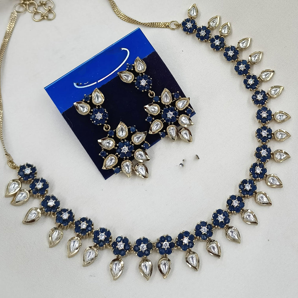 NAFJ Heritage Polki Kundan Stone Austrian Necklace Necklace Set