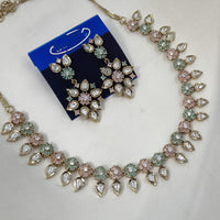 NAFJ Heritage Polki Kundan Stone Austrian Necklace Necklace Set