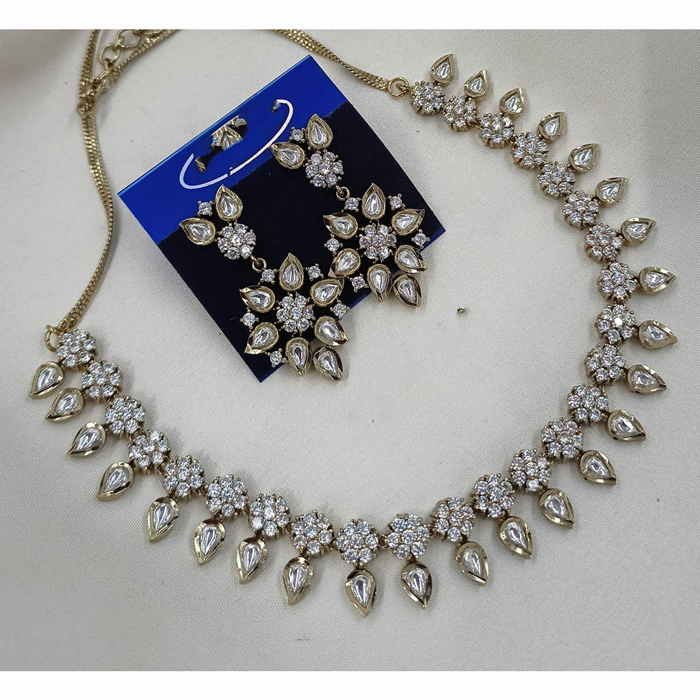 NAFJ Heritage Polki Kundan Stone Austrian Necklace Necklace Set