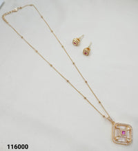 NAFJ Elegant Polki Kundan Stone Designer Pendant Set