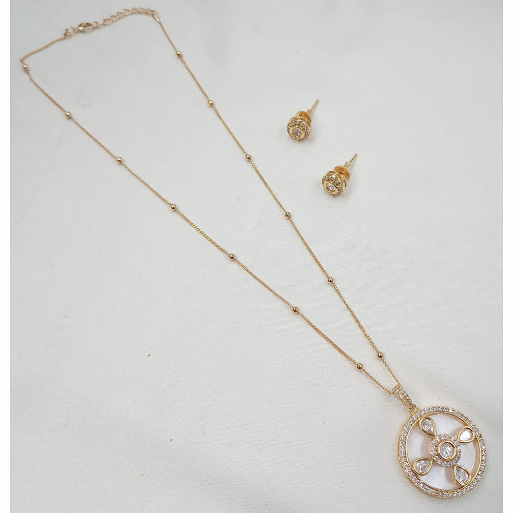 NAFJ Elegant Polki Kundan Stone Designer Pendant Set