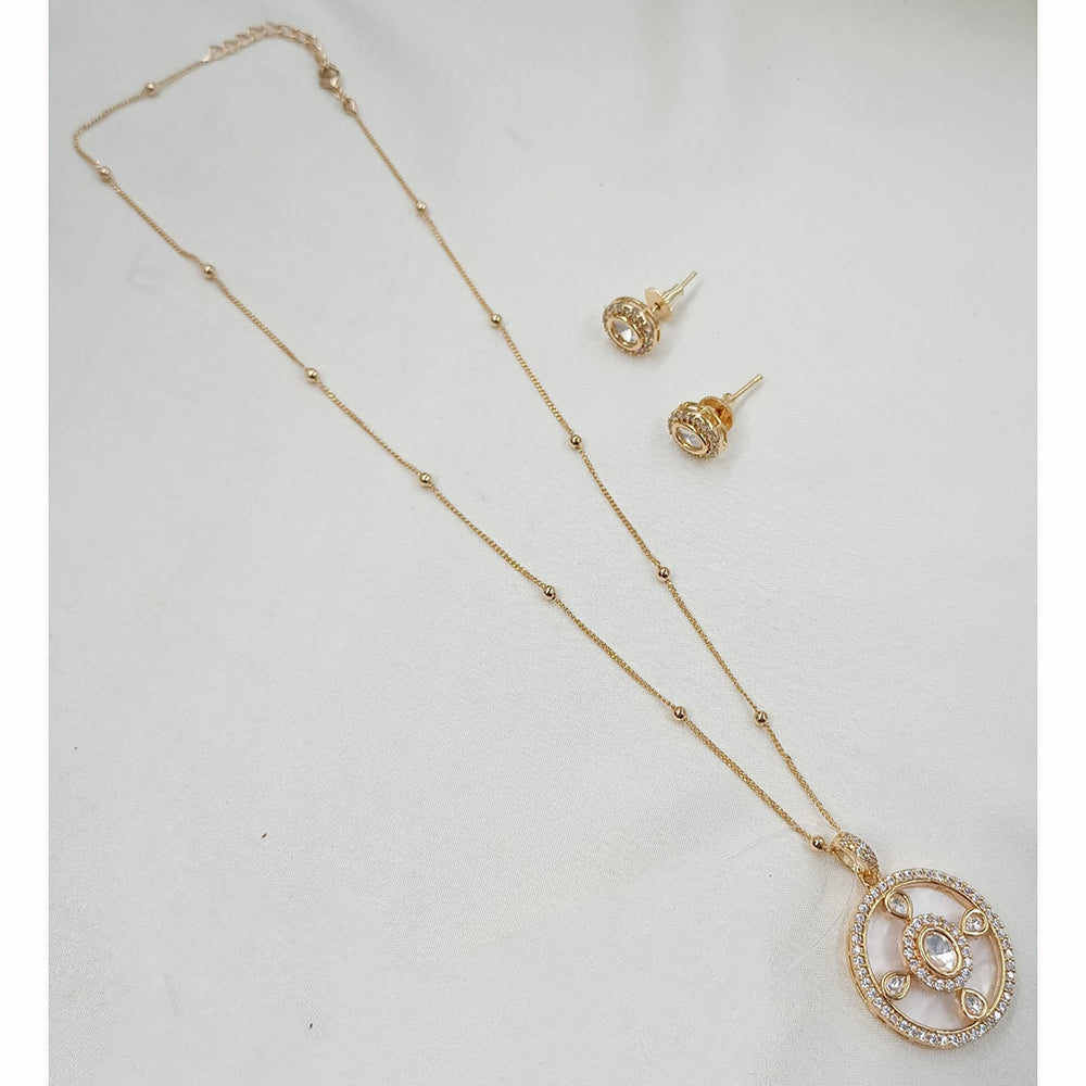 NAFJ Elegant Polki Kundan Stone Designer Pendant Set