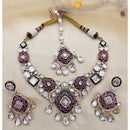 NAFJ Traditional Polki Kundan And Meenakari Designer Necklace Set