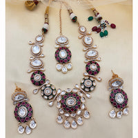 NAFJ Traditional Polki Kundan And Meenakari Designer Necklace Set