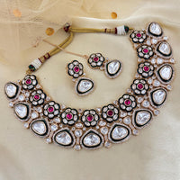 NAFJ Traditional Polki Kundan And Meenakari Designer Necklace Set
