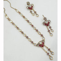 NAFJ Luxury Polki Kundan Stone And Austrian Designer Necklace Set