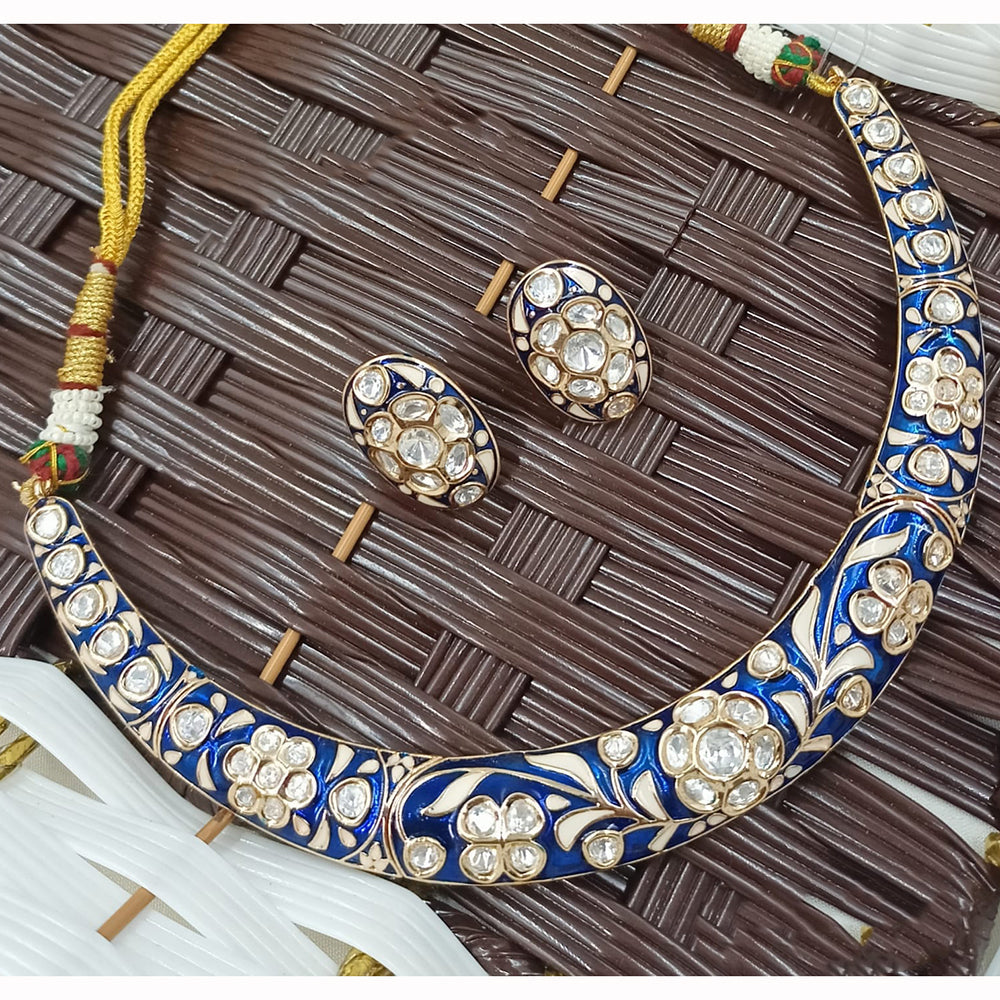 NAFJ Heritage Look Polki Kundan And Meenakari Necklace Set