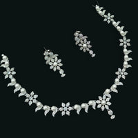 NAFJ Austrian Stone And Pearl Elegant Necklace Set