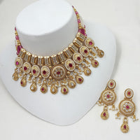 NAFJ Classic Pota Stone With Pearl Choker Necklace Set