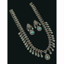 NAFJ Royal Look American Diamond Long Necklace Set
