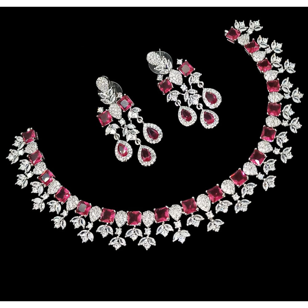 NAFJ Grand American Diamond Statement Necklace Set