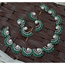 NAFJ Grand Crystal Stone And Pearl Necklace Set