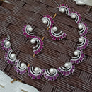 NAFJ Grand Crystal Stone And Pearl Necklace Set