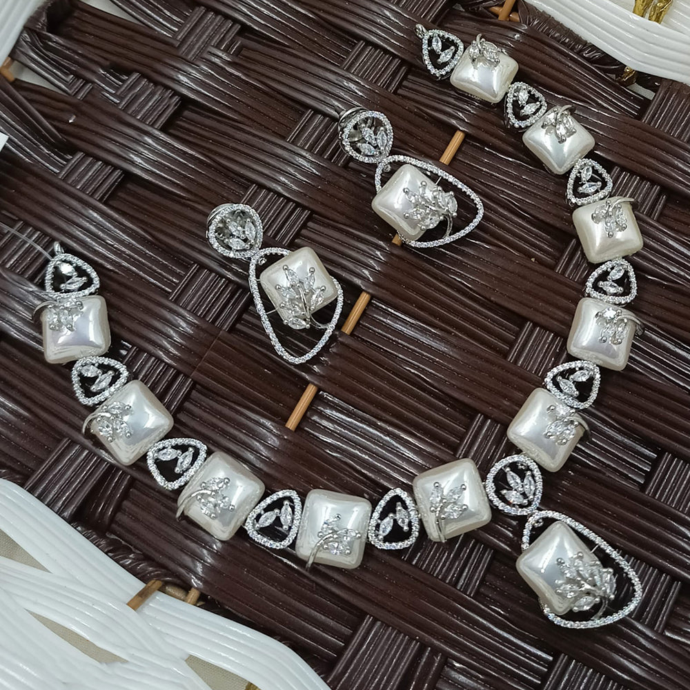 NAFJ Grand American Diamond Statement Necklace Set