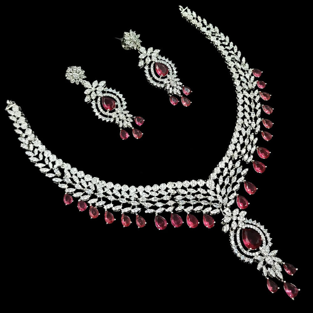 NAFJ Grand American Diamond Statement Necklace Set
